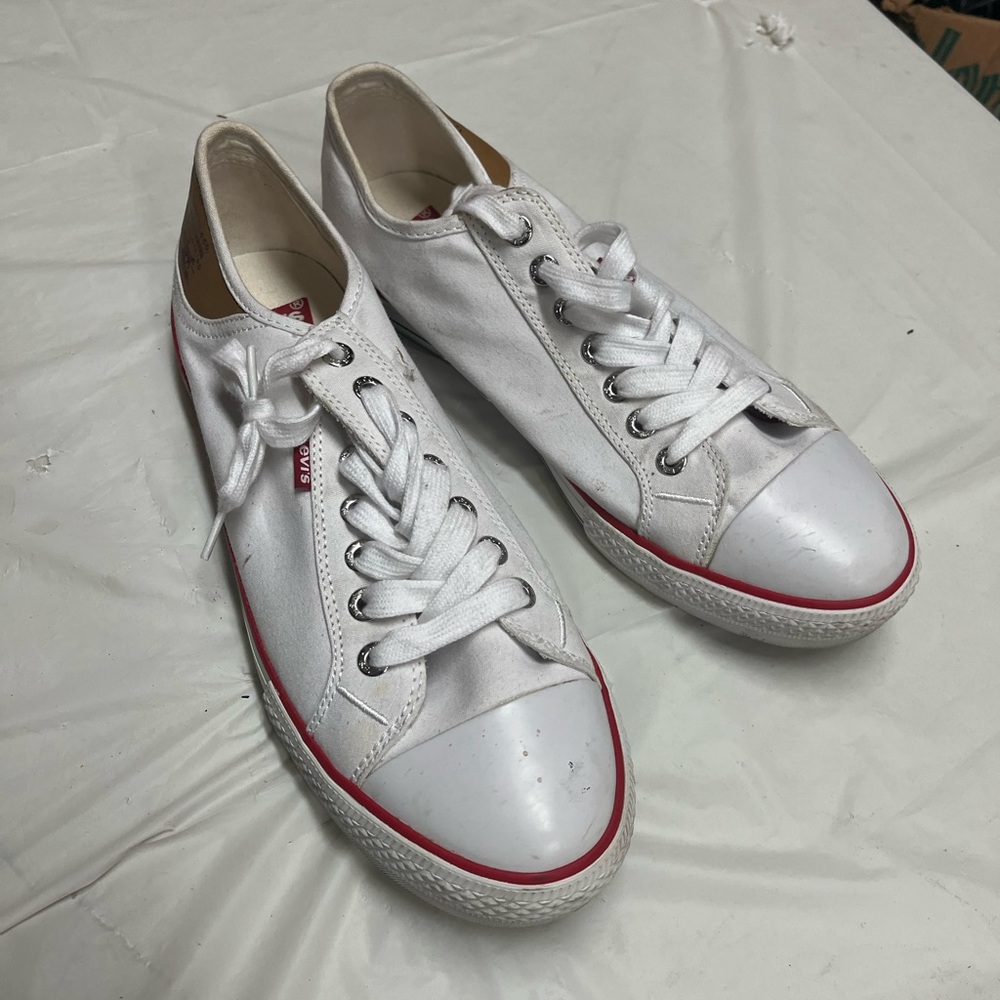 Levi's Men's Canvas Casual Lace Up Sneaker Shoe Size 11 white